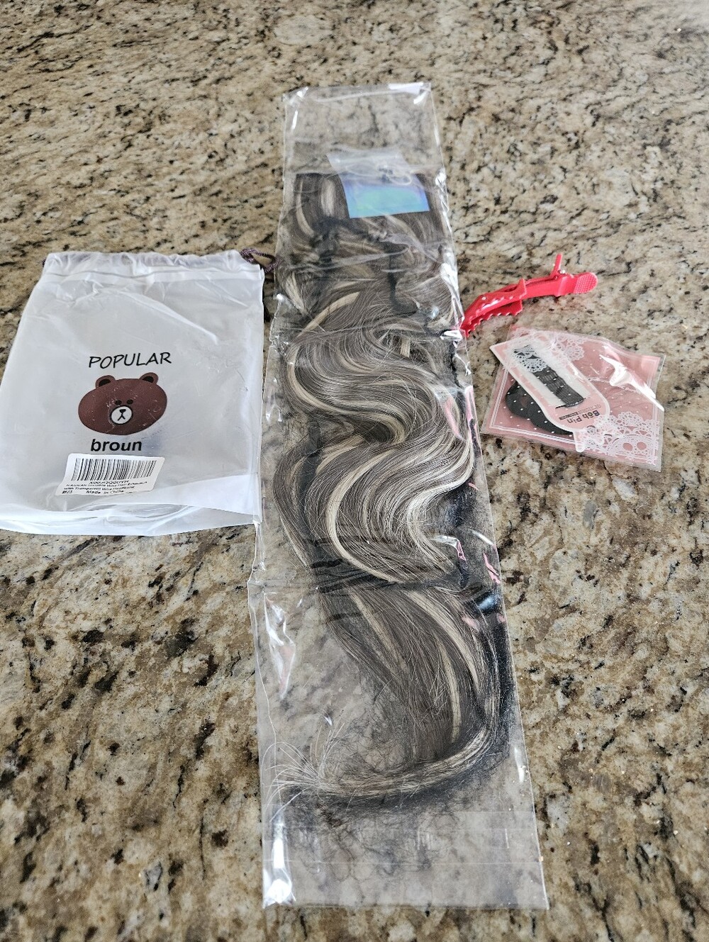 Brown Women’s Clip-In Hair Extension - Ash Blonde Highlights